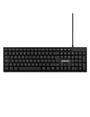 Phoenix k100 teclado multimedia usb negro qwerty oficina