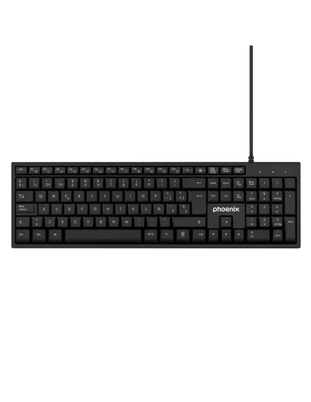 Phoenix k100 teclado multimedia usb negro qwerty oficina