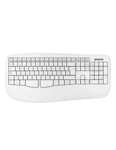 Phoenix k201 teclado ergonómico inalámbrico 2.4ghz blanco