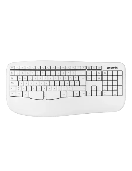 Phoenix k201 teclado ergonómico inalámbrico 2.4ghz blanco