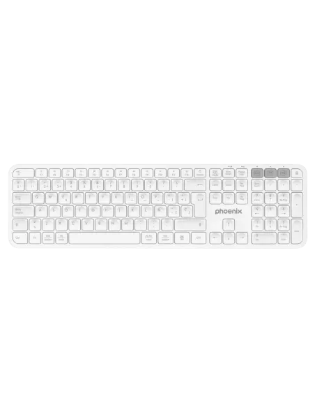 Teclado inalámbrico multidispositivo phoenix k300 blueooth dual y 2.4ghz blanco
