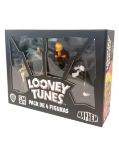 Juego de mesa looney tunes mayhem pack de 4 figuras pegi 10