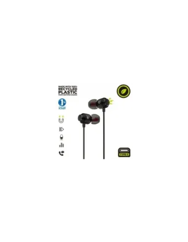 Auriculares Intrauditivos Muvit For Change MCHPH0006/ con Micrófono/ USB Tipo-C/ Negros