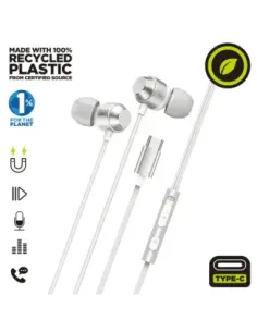 Auriculares magneticos muvit m32 usb tipo c blanco