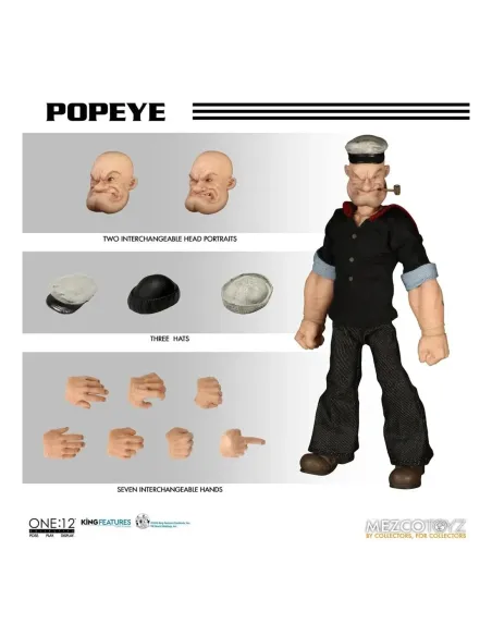 Figura mezco toyz popeye one:12 collective re - run popeye 15.5cm