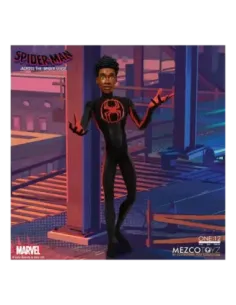 Figura mezco toyz spider - man across the spider - verse spider - man miles morales 17cm