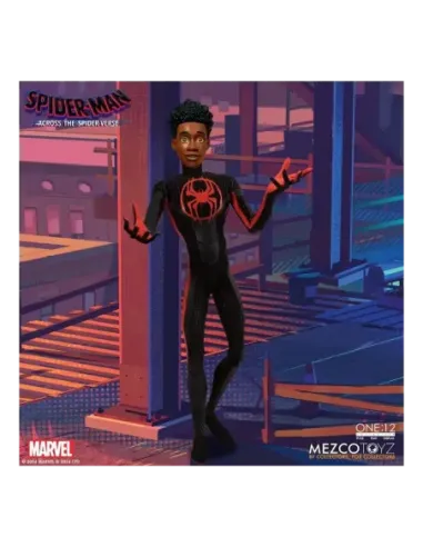 Figura mezco toyz spider - man across the spider - verse spider - man miles morales 17cm