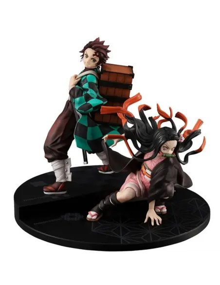 Figura megahouse serie g.e.m. demon slayer kimetsu no yaiba kamado brother & sis
