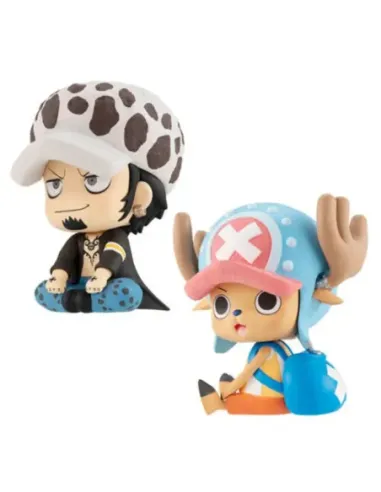 Pack 2 figuras megahouse one piece look up trafalgar d law & tony tony chopper con regalos sorpresa