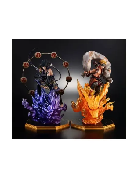 Pack 2 figuras megahouse naruto shippuden naruto dios del viento + sasuke dios del trueno