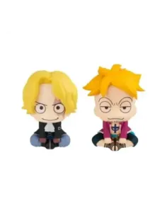 Figura megahouse look up one piece sabo & marco con regalos sorpresa