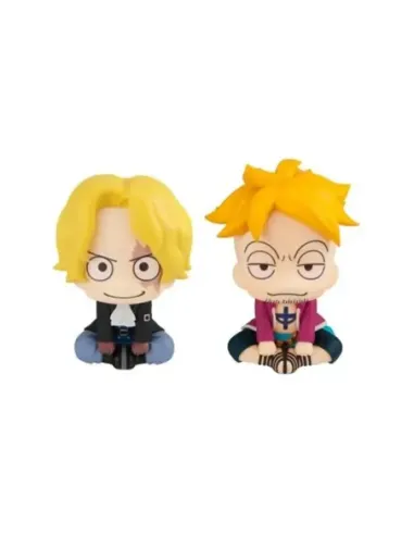 Figura megahouse look up one piece sabo & marco con regalos sorpresa