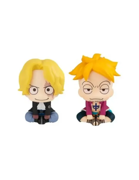 Figura megahouse look up one piece sabo & marco con regalos sorpresa