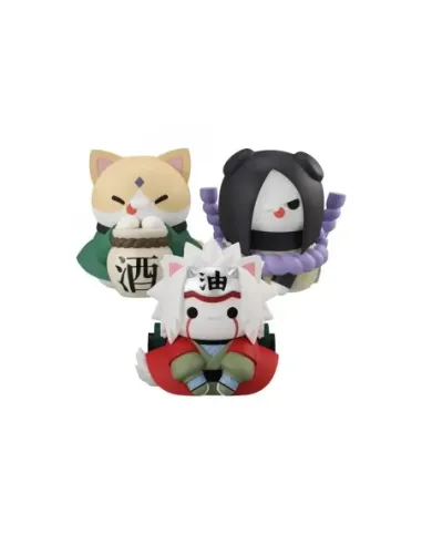 Pack figuras megahouse 3 unidades naruto megacat nyanto! gift incluido