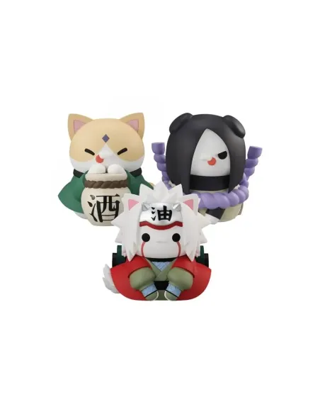 Pack figuras megahouse 3 unidades naruto megacat nyanto! gift incluido