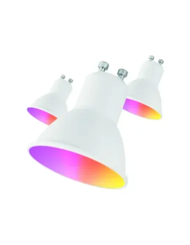 Bombilla muvit io gu10 5.5w rgb pack 3 unidades