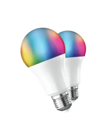 Bombilla muvit io a60 e27 9w rgb pack 2 unidades