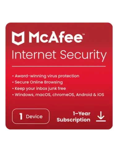Antivirus mcafee internet security 1 dispositivo 1 año esd (descarga directa)