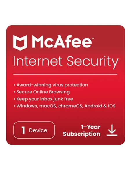 Antivirus mcafee internet security 1 dispositivo 1 año esd (descarga directa)