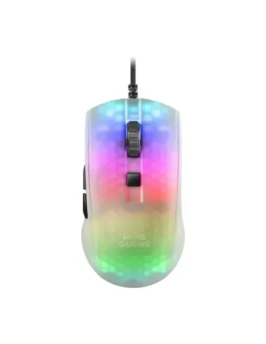 Raton mars gaming rgb mmr translucido blanco