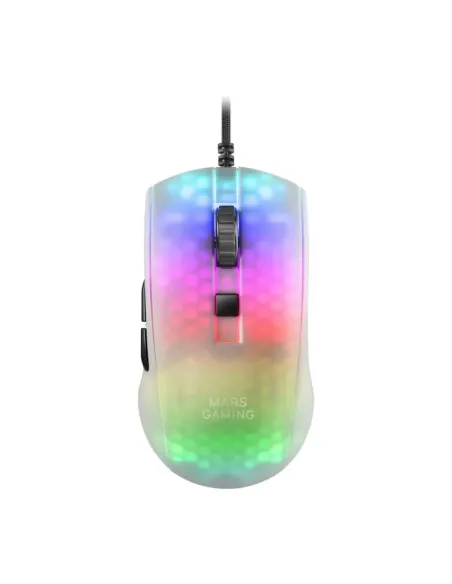 Raton mars gaming rgb mmr translucido blanco