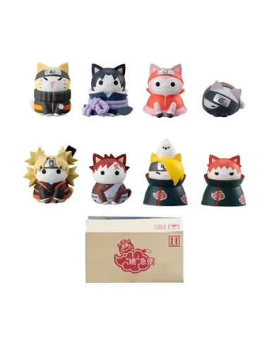 Set 8 figuras megahouse naruto shippuden nyaruto! battle vs akatsuki surtido