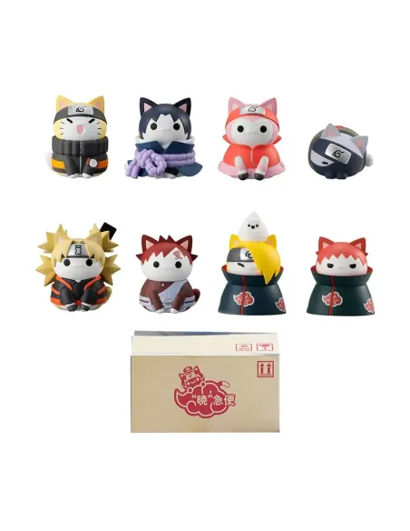 Set 8 figuras megahouse naruto shippuden nyaruto! battle vs akatsuki surtido
