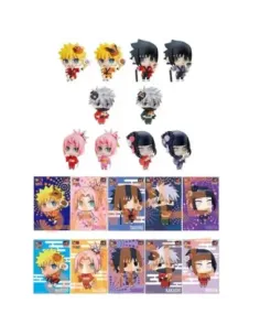 Set figuras con postales megahouse naruto shippuden petit chara land 10th anniversary