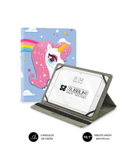 Funda subblim universal trendy case para tablet 10.1pulgadas unicorn