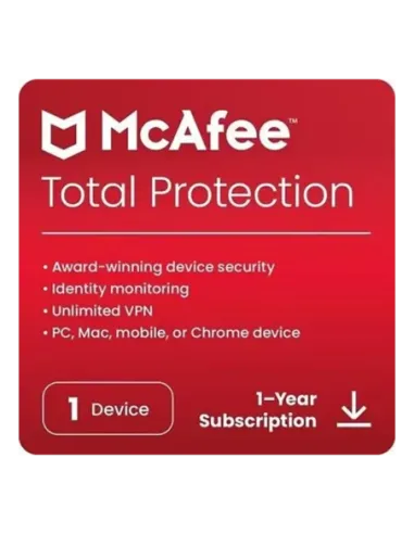 Antivirus mcafee total proteccion 1 dispositivo 1 año esd (descarga directa)