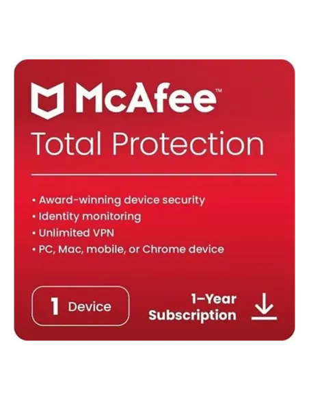 Antivirus mcafee total proteccion 1 dispositivo 1 año esd (descarga directa)
