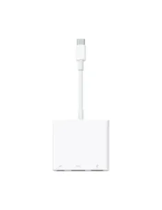 Adaptador usb tipo c a hdmi - usb tipo a - usb tipo c apple macho - hembra -  blanco