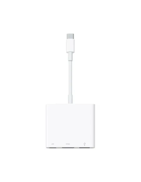 Adaptador usb tipo c a hdmi - usb tipo a - usb tipo c apple macho - hembra -  blanco