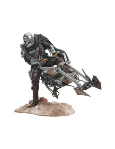 Figura diamond collection star wars: the mandalorian premier collection din djarin en moto speeder 23cm