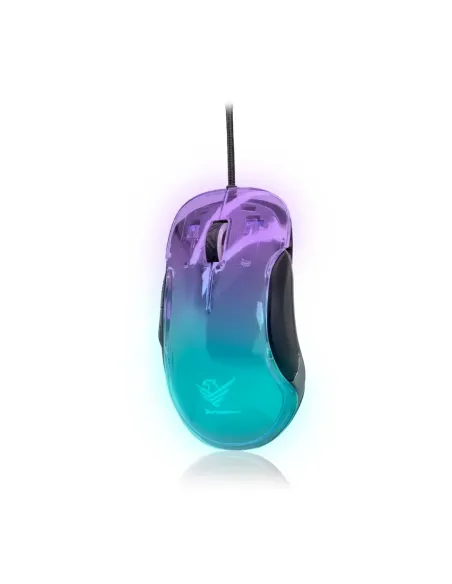 Ratón gaming phoenix banshee transparente rgb 10000 dpi con cable