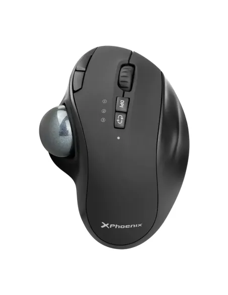 Ratón inalambrico phoenix ergo t1 ergonomico trackball batería recargable multidispositivo