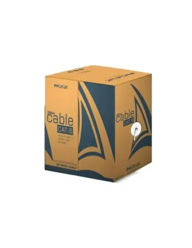 Bobina cable red solido phasak utp cat.6 awg23 cca 305m gris