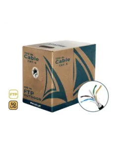 Bobina de cable de red exterior cca sólido en caja  ftp  cat. 6  100 metros