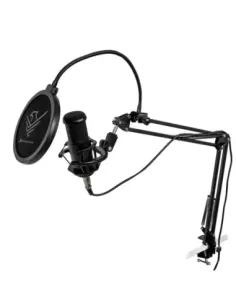 Kit microfono phoenix streamcast pro gaming conector jack - brazo articulado - filtro antipop y montura antivibración