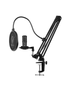 Kit microfono phoenix streamcast pro gaming conector usb - brazo articulado - filtro antipop y montura antivibración