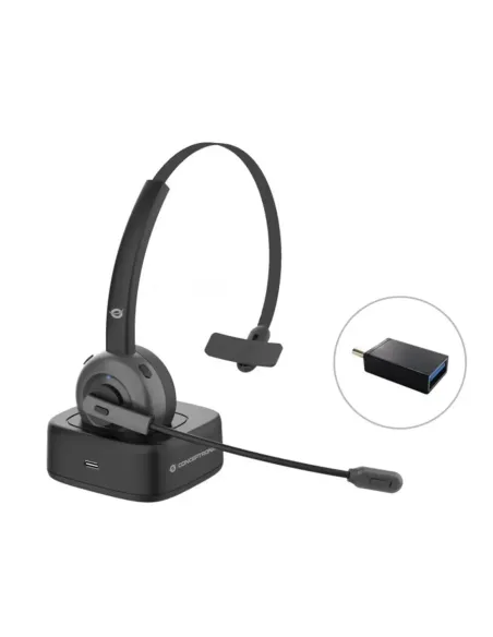 Auricular conceptronic bluetooth polona03bd con base de carga headset mono