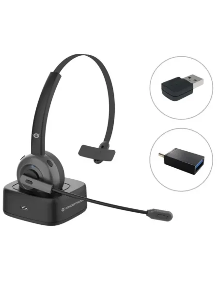 Auricular conceptronic bluetooth polona03bda con base de carga headset mono