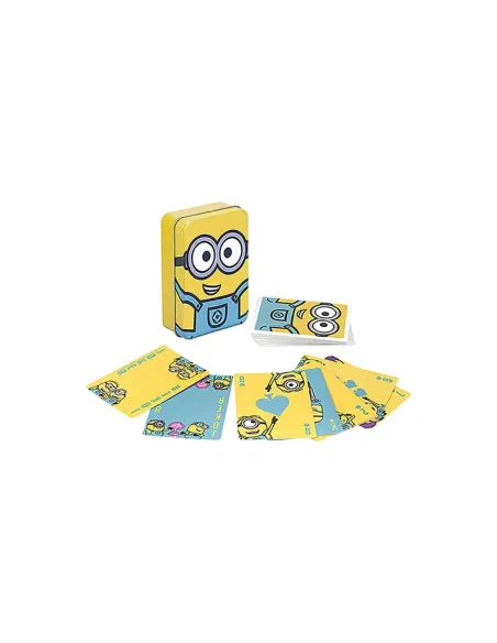 Baraja de naipes en caja metálica paladone minions