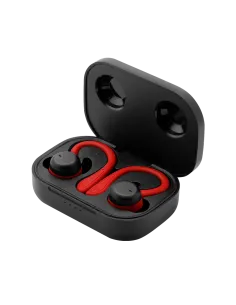 Auriculares deportivos spartan bluetooth 5.3 manos libres accesorios intercambiables detalles en rojo