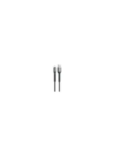 Cable qcharx prague usb a lightning 3a - 1 m - aleación de aluminio negro cordón de tela suave