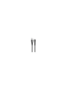 Cable qcharx berlin usb a lightning 3a - 1 m - zinc negro cordon grueso tacto suave