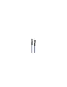 Cable qcharx florence usb a lightning 3a - 1 m - zinc azul cordón plano premium