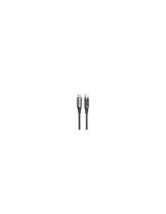 Cable qcharx ibiza tipo c a tipo c 3a 60w - 1 m - aleación aluminio negro cable suave digital display