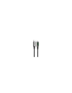 Cable qcharx mallorca tipo c a lightning 3a 20w - 1 m - aleación aluminio negro  cable tela digital display