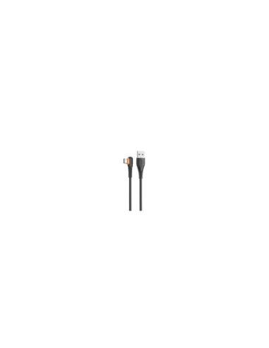 Cable qcharx london usb a tipo c 3a - 1 m - pvc negro acodado